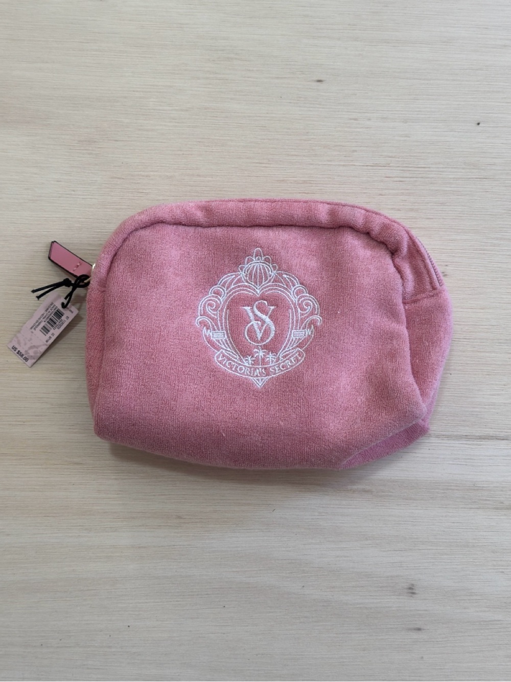 Victoria's Secret Rose Pink French Terry Cosmetic Pouch
